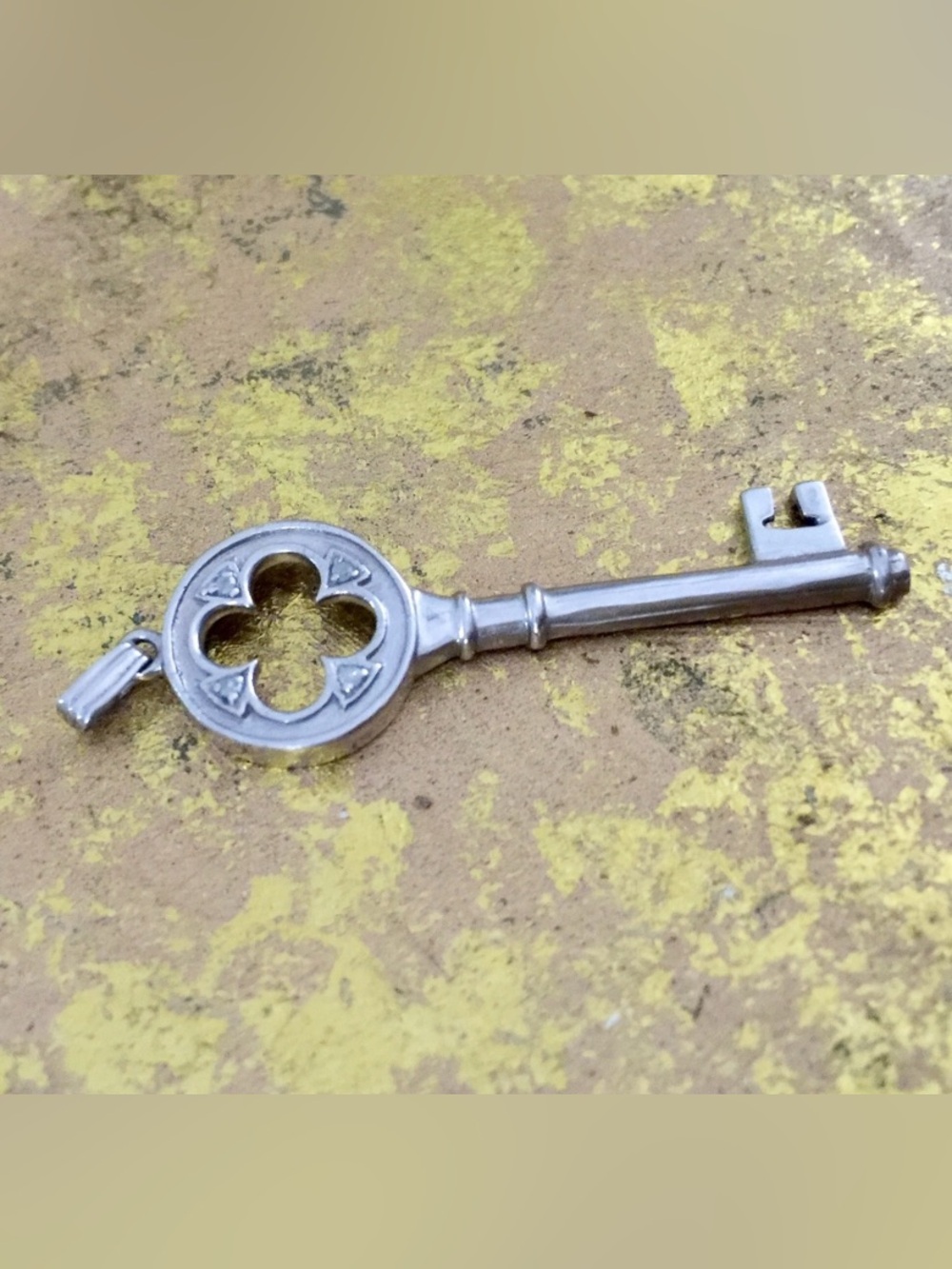 Sterling Silver Diamond Accent Key Pendant